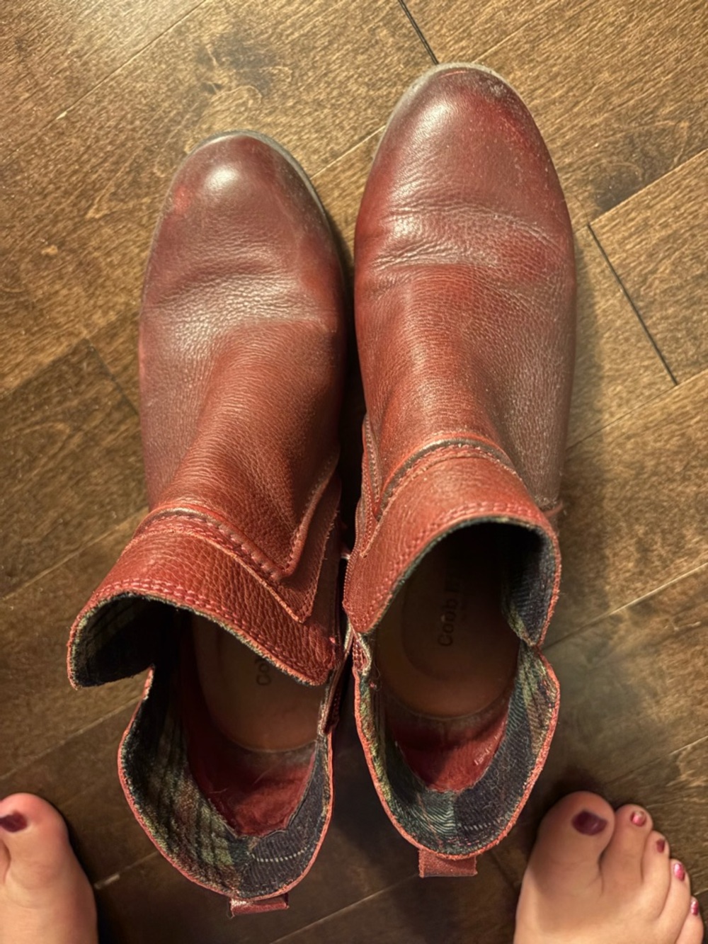 Cobb Hill by New Balance Women's Red Leather Ankle Booties - Picture 3 of 7